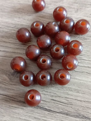 Acrylic beads 12mm new, brown, pack of 19