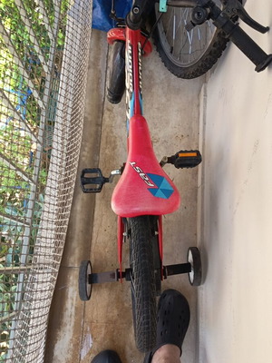 BMX bike used, 20 inch, red, for ages 2-3