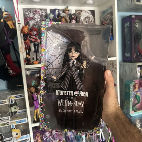 Monster High Wednesday Addams doll with costume box