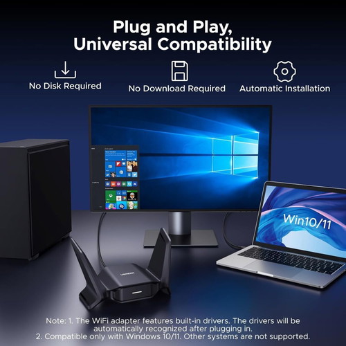 Ugreen BE6500 WiFi 7 Dongle adapter for desktop computer new
