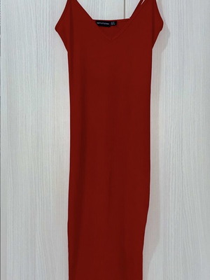 PrettyLittleThing Red Midi Dress like new