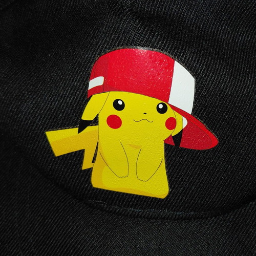 Black Pikachu cap, one size fits all