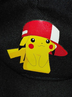 Black Pikachu cap, one size fits all