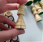  Vintage Ξύλινο Σκάκι Τάβλι με Μαρκετερί και Κοχύλι Mother of Pearl