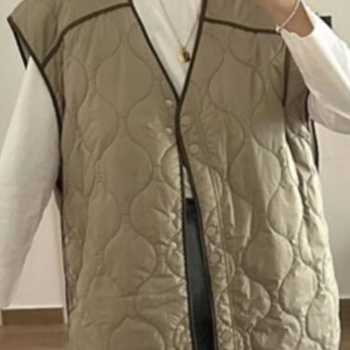 H&M Sleeveless Quilted Oversized XS/S Vest Like New Green