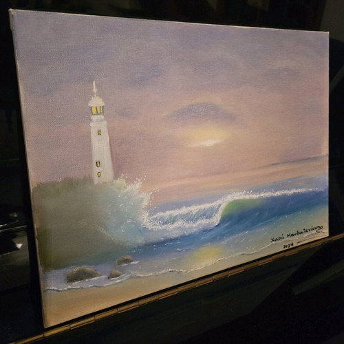 Oil painting on canvas Lighthouse new 29×39