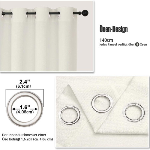 Simplebrand Sheer Curtains Cream 2 Pieces 140x137 cm New