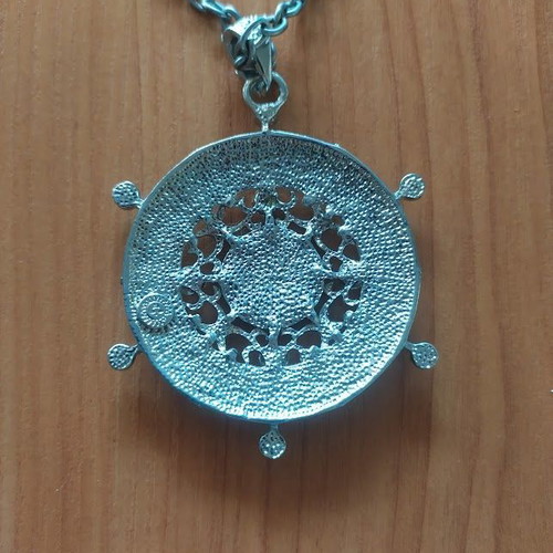 Women's silver necklace pendant with crystals like new