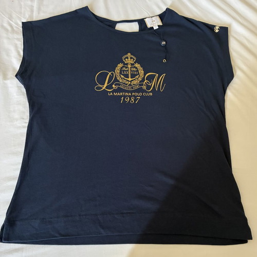 La Martina T Shirt new, size M L, blue