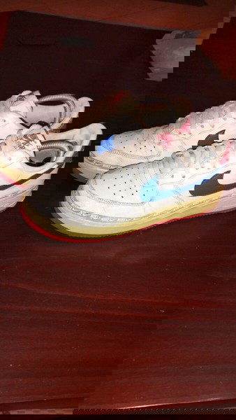 Nike AF 1 low overbranding red blue