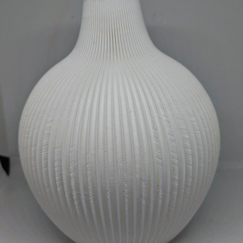Modern white 3D printed vase like new with organic design