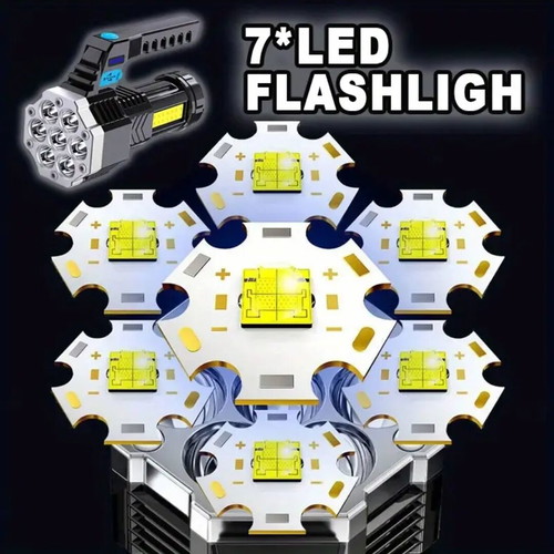 Rechargeable flashlight new with USB, 7 LED and side light