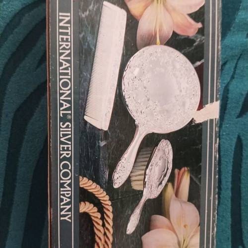 Vintage grooming set used, 3 pieces, silver plated