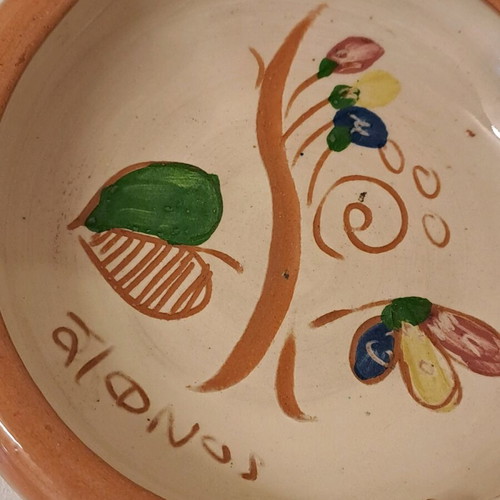 Painted clay ashtray like new from Sifnos