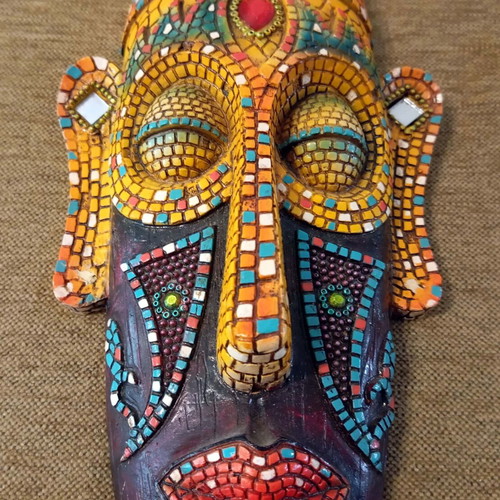 Decorative Ethnic Wall Mask 36cm like new