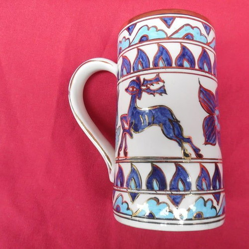 Traditional handmade Rhodian decoration with painted deer design