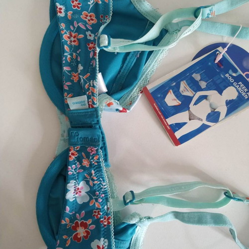 Γυναικείο σουτιέν Noromeo 32B balconette καινούργιο, teal μπλε εκτύπωση