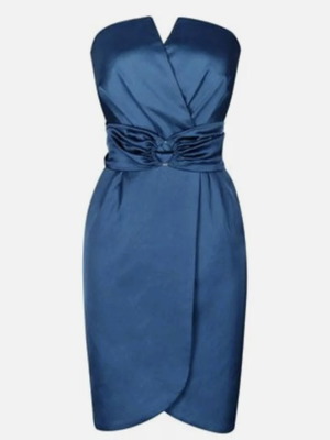 Reiss satin dress blue electric size Medium like new