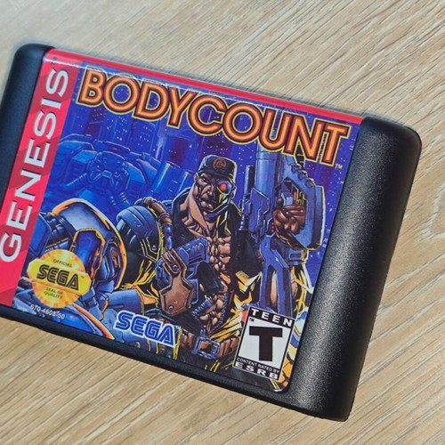 Bodycount Sega Genesis Cartridge like new, retro shooter