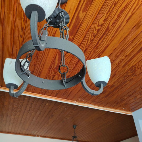Vintage ceiling lights used, pack of 2, wrought steel
