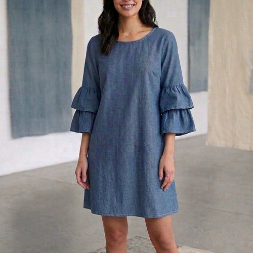 Denim dress Made in Italy 100% Tencel like new, one size