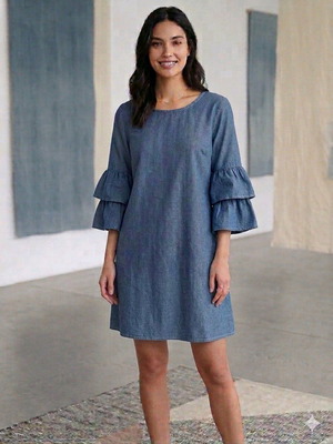 Denim dress Made in Italy 100% Tencel like new, one size