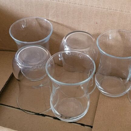 Turkish tea glasses, set of 6, glass