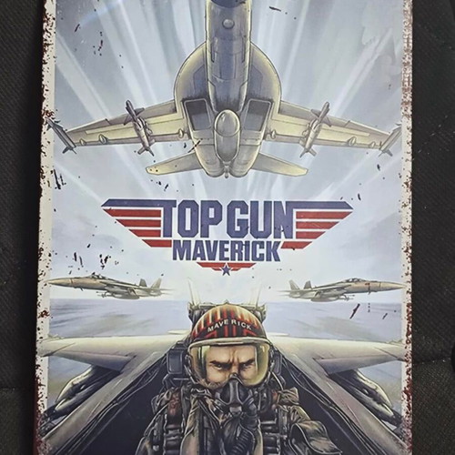 Metal decorative sign Top Gun Maverick vintage design like new