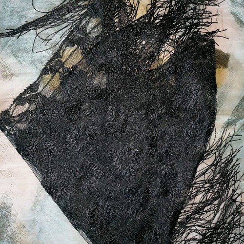 Tulle Shawl with Rose Pattern used