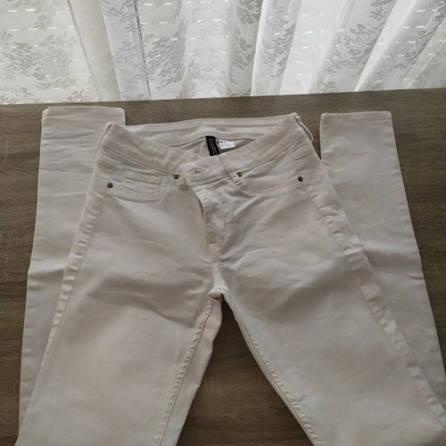 H&M White Elastic Women's Jeans used, size EUR 36