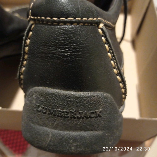 Lumberjack men's leather shoes black moccasins like new size 43