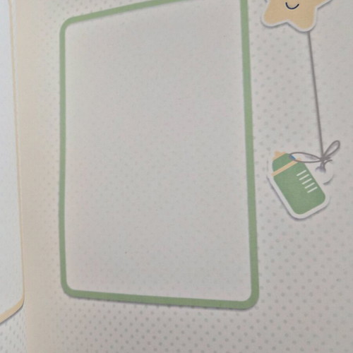Atelier baby photo album with silver frame and teddy bear design 20x25 like new