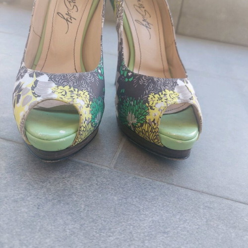 Miss Sixty peeptoe floral pumps used, size 37, multicolor