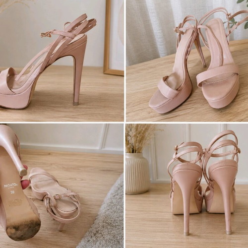 Migato platform sandals size 39 like new beige