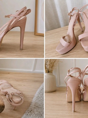 Migato platform sandals size 39 like new beige