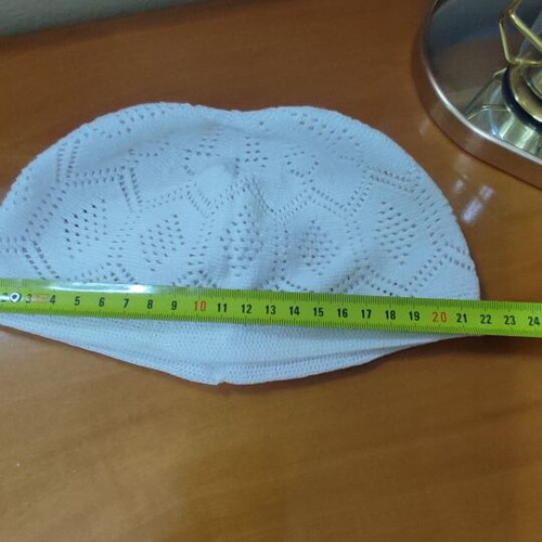 Knitted white skullcap hat, multipurpose casual sleep cap