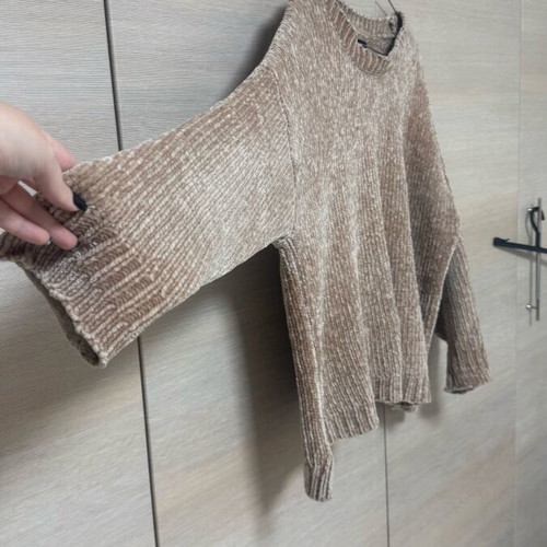 Stradivarius chenille sweater beige light brown