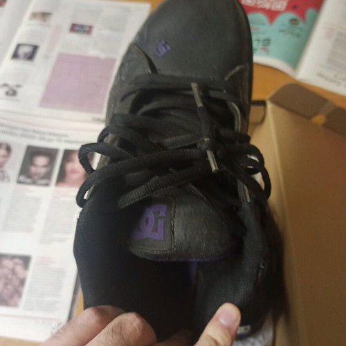 DC men's sneakers used size 41, black-purple
