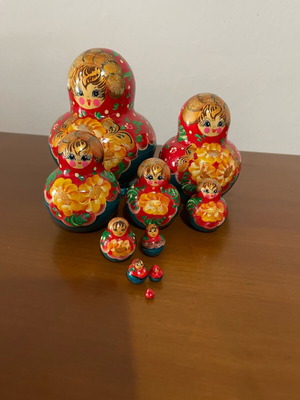 Russian Babushka/Matryoshka handmade set of 10 pieces
