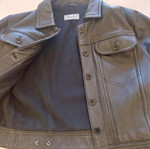 Leather jacket like new, black, medium size with lining