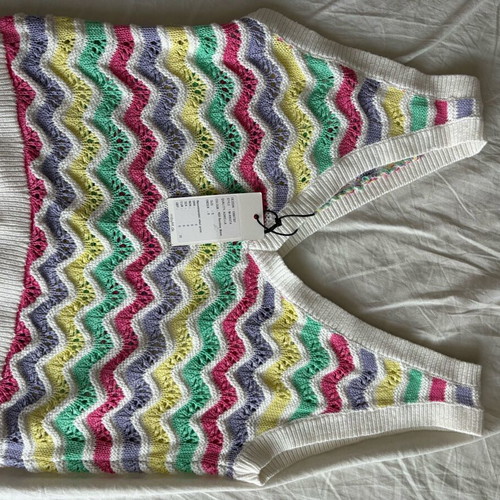 Women's cotton top new, mbyM, blue and pink, sizes S and M