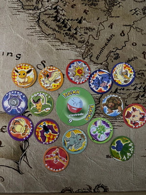 Pokemon collectible tags used, pack of 16 cardboard pieces
