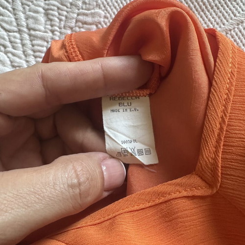 Rebecca Blu asymmetrical backless women's dress like new, orange, size M
