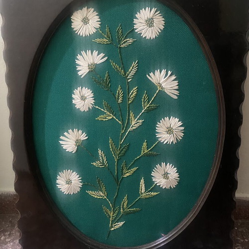 Embroidery framed artwork used