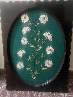 Embroidery framed artwork used