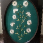 Embroidery framed artwork used