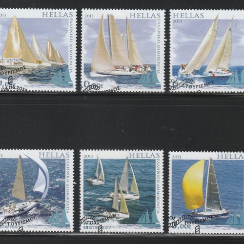 Hellas 2013 Sailing Tourism Complete Stamp Set with First Day Cancellation