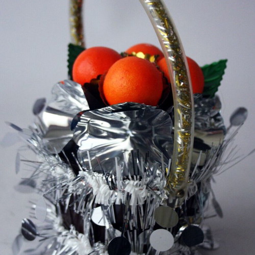 Christmas decorative fruit basket 1970s new