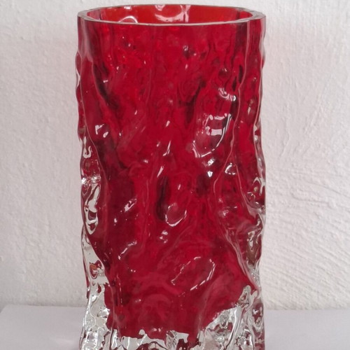 Red lava vase used