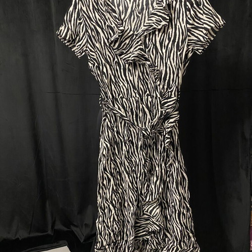 Midi Dress zebra pattern size S new, black and white